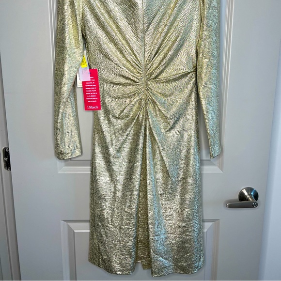 Eliza J- Gold Cocktail Dress, Size 8 - Picture 4 of 7